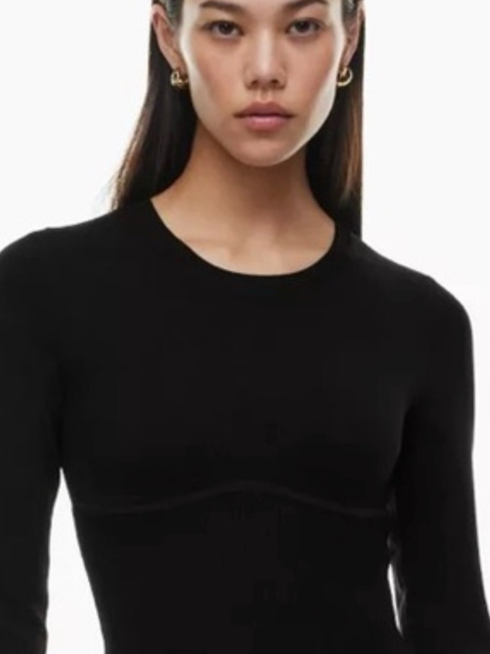Babaton Black Sculpt Knit Empire top